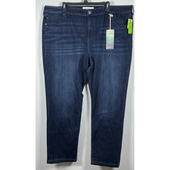 Nwt Liverpool Eco Hi Rise Slim Denim Jeans Womens‎ Plus Sz 24W Dark Wash Stretch - Picture 1 of 8